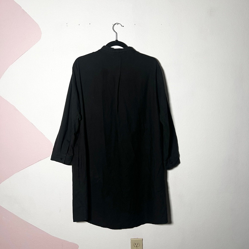 Pomander Place Dress Women's XL Black 100% Cotton Long Sleeve Pockets - Picture 2 of 8